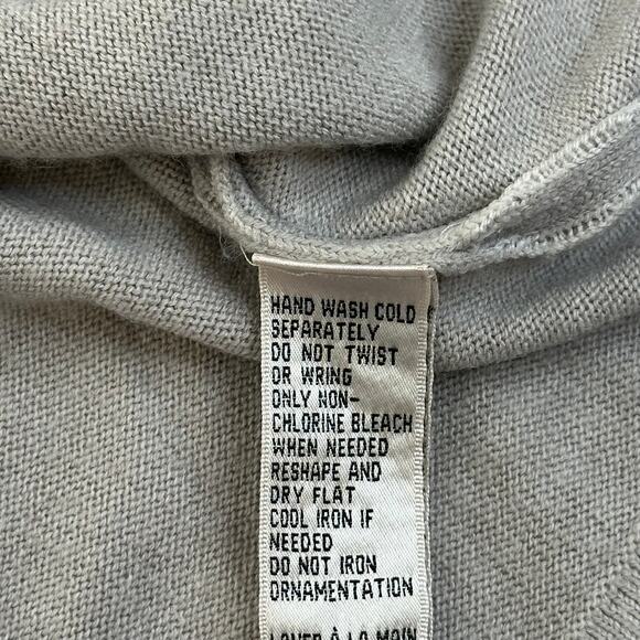 Evan Picone Gray Floral Embroidered 3/4 Sleeve Sweater Womens Size Small Vintage - Picture 9 of 10